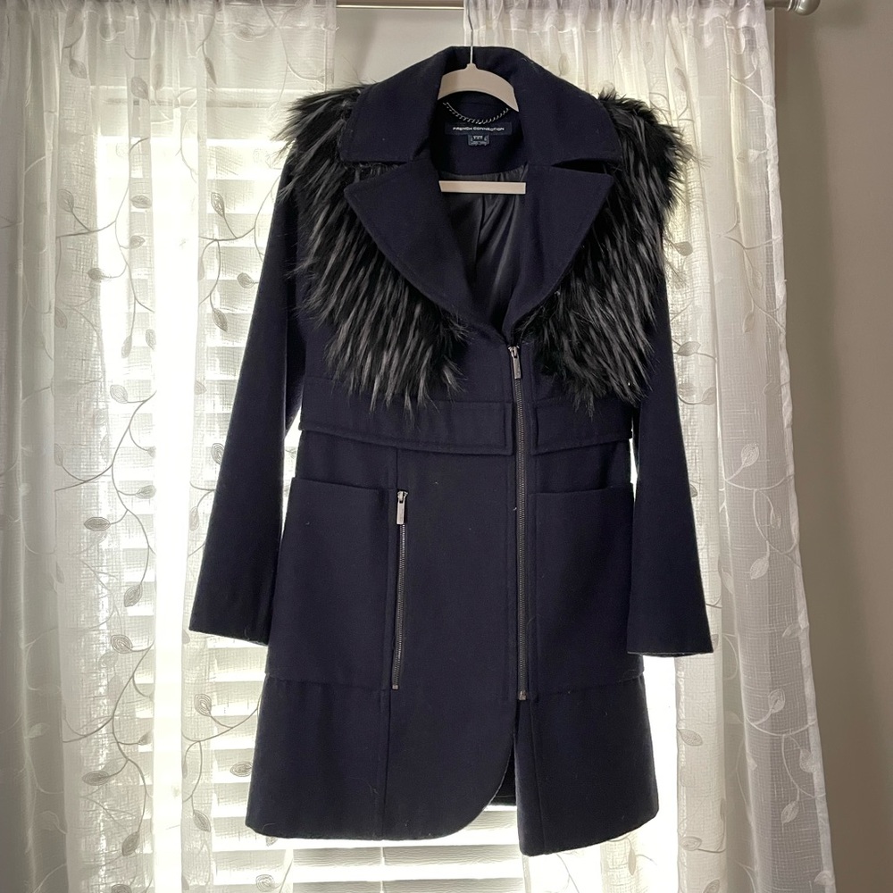 French Connection Peacoat with Fur